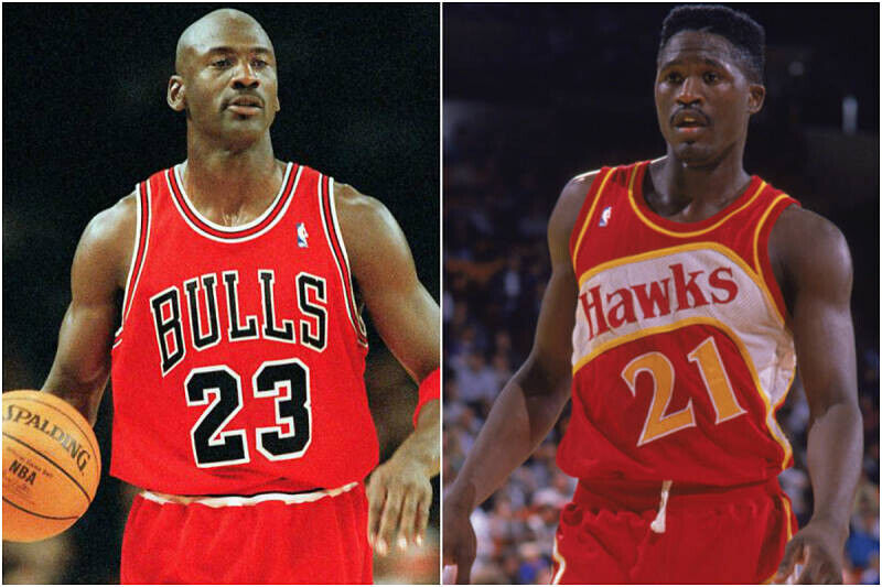 Michael Jordan y Dominique Wilkins, dos leyendas de la NBA